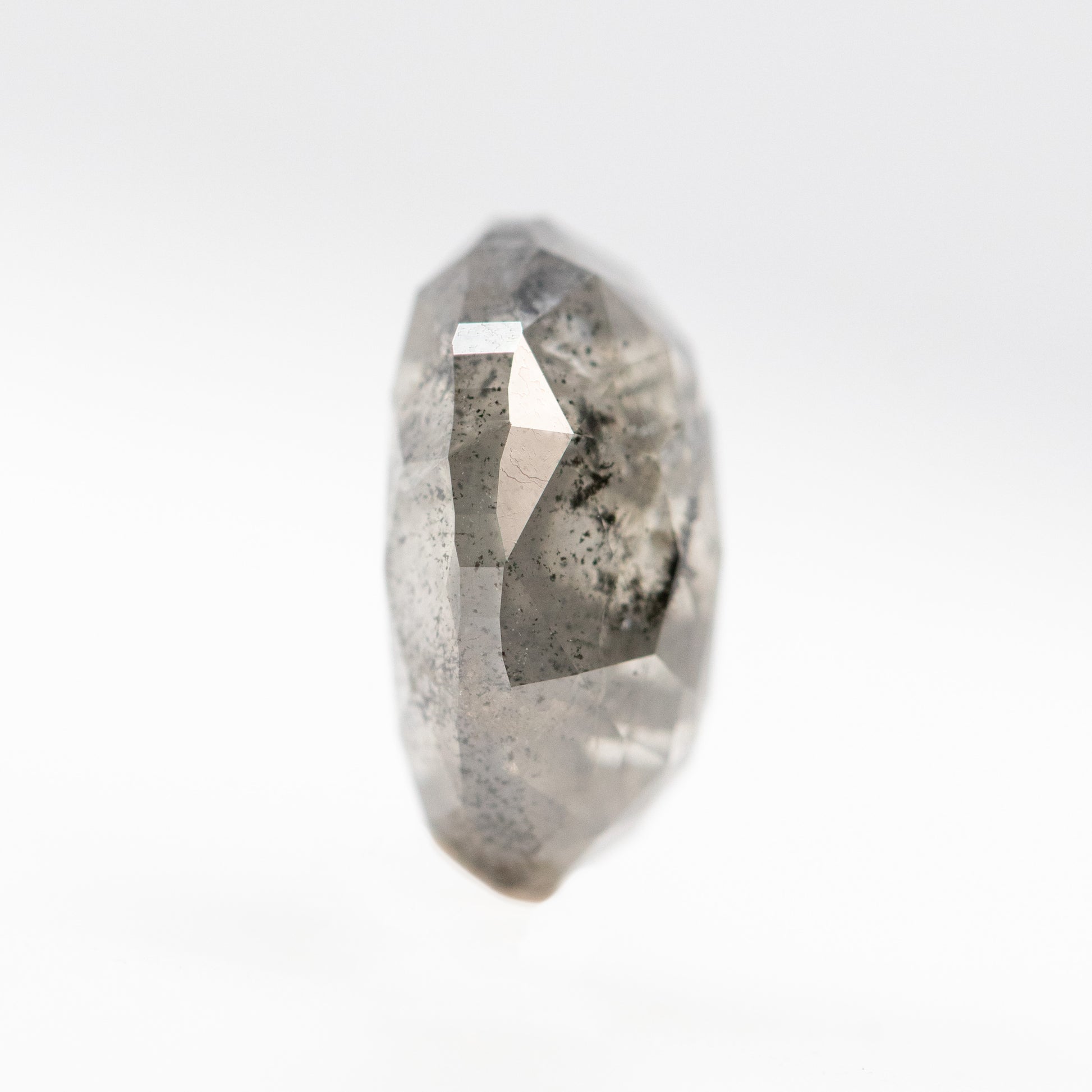 3.70 Carat Dark Gray Oval Salt and Pepper Diamond for Custom Work - Inventory Code DSO370 - Midwinter Co. Alternative Bridal Rings and Modern Fine Jewelry