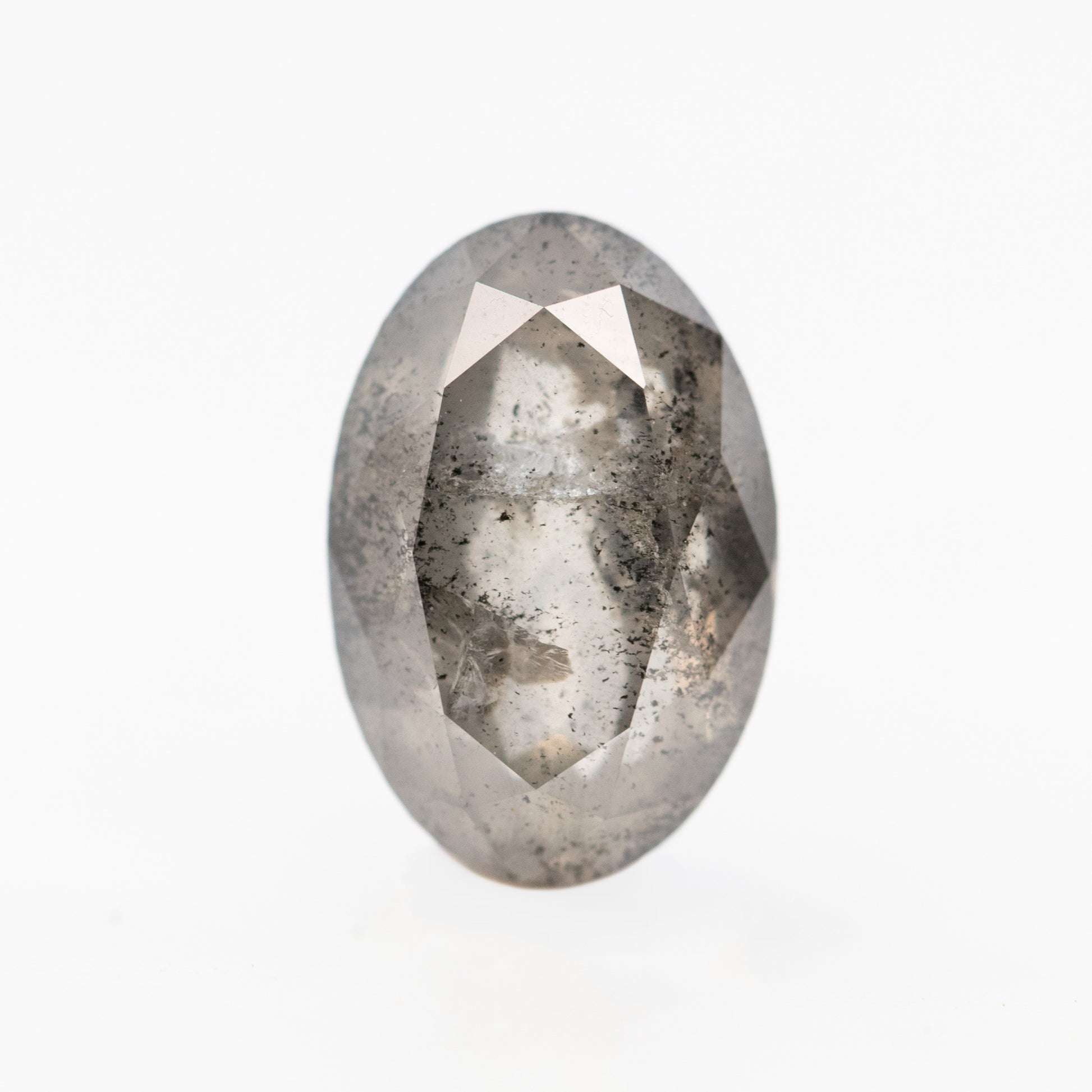 3.70 Carat Dark Gray Oval Salt and Pepper Diamond for Custom Work - Inventory Code DSO370 - Midwinter Co. Alternative Bridal Rings and Modern Fine Jewelry