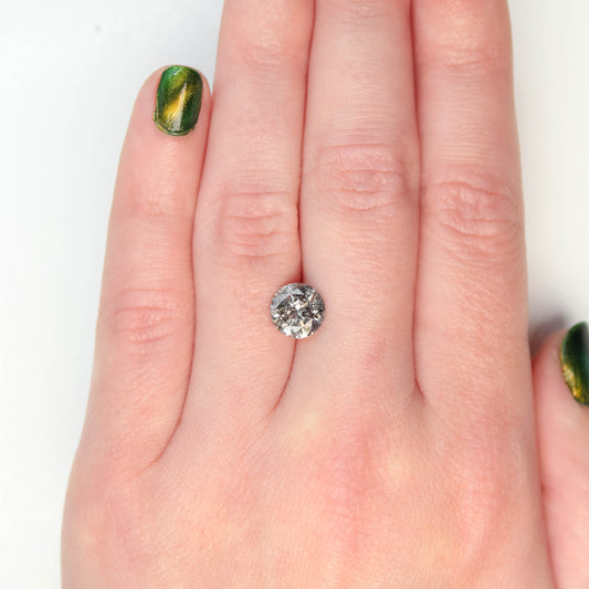 2.14 Carat Round Dark Gray Celestial Diamond for Custom Work - Inventory Code DSR214