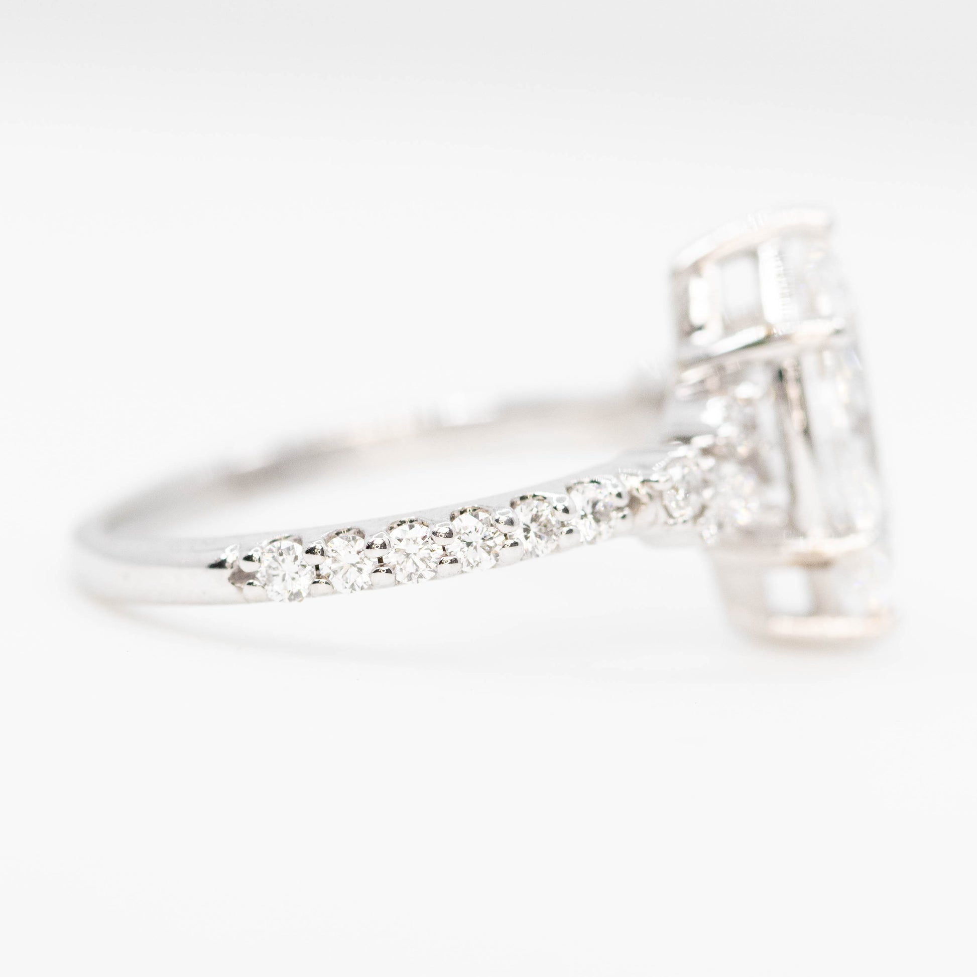 Elodie Ring with a 1.43 Carat Lab Grown Marquise Diamond and White Accent Diamonds in 14k White Gold - Ready to Size and Ship - Midwinter Co. Alternative Bridal Rings and Modern Fine Jewelry
