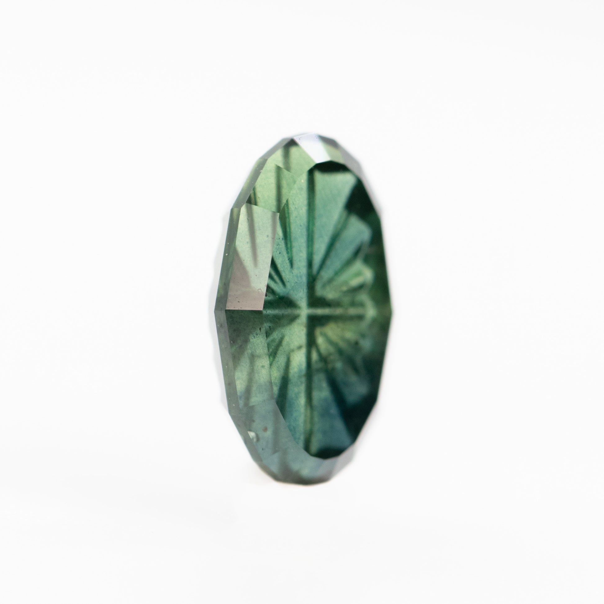 1.65 Carat Australian Green Fantasy Cut Moval Sapphire for Custom Work - Inventory Code FCA165 - Midwinter Co. Alternative Bridal Rings and Modern Fine Jewelry