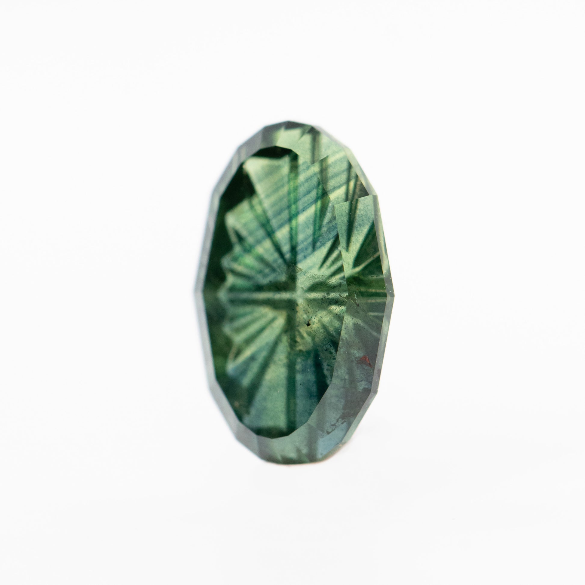 1.65 Carat Australian Green Fantasy Cut Moval Sapphire for Custom Work - Inventory Code FCA165 - Midwinter Co. Alternative Bridal Rings and Modern Fine Jewelry