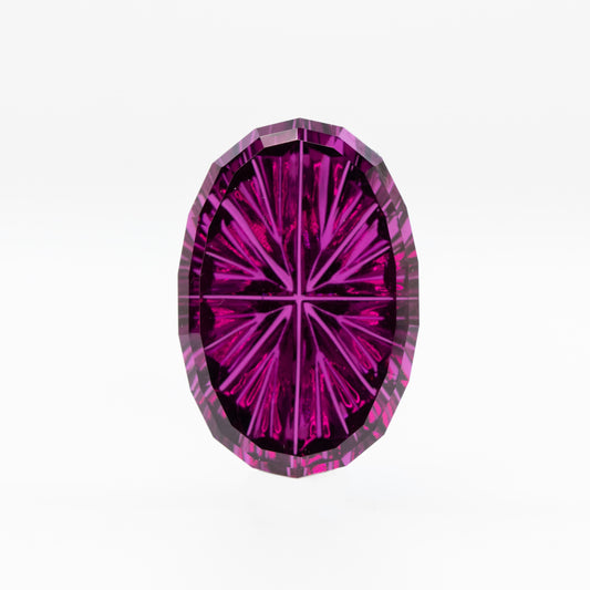 *CAELEN (J) 8.91 Carat Fantasy Cut Oval Garnet for Custom Work - Inventory Code FCG891 - Midwinter Co. Alternative Bridal Rings and Modern Fine Jewelry