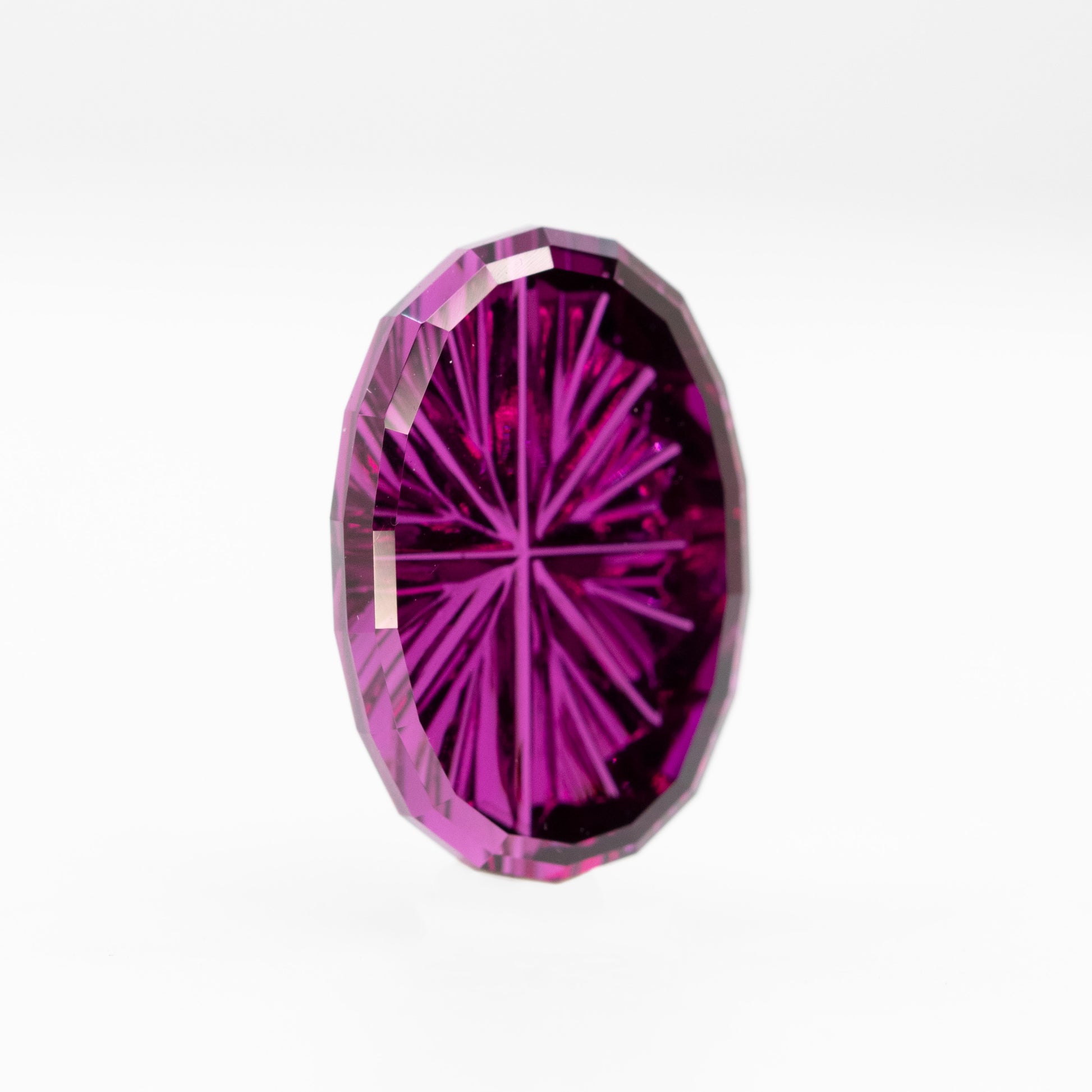 *CAELEN (J) 8.91 Carat Fantasy Cut Oval Garnet for Custom Work - Inventory Code FCG891 - Midwinter Co. Alternative Bridal Rings and Modern Fine Jewelry