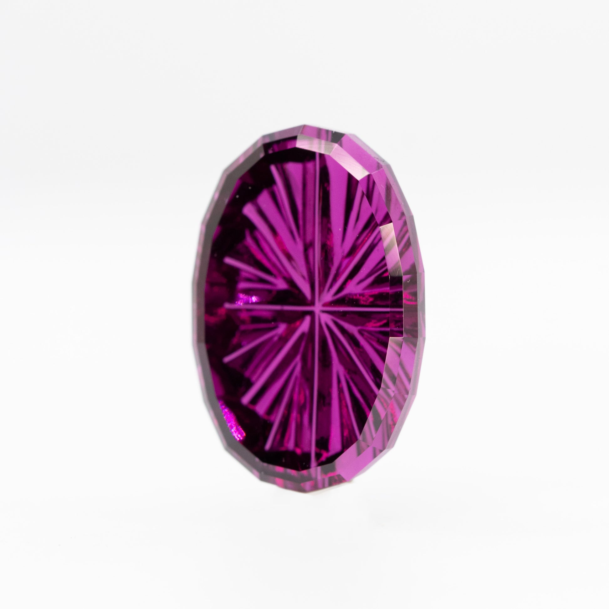 *CAELEN (J) 8.91 Carat Fantasy Cut Oval Garnet for Custom Work - Inventory Code FCG891 - Midwinter Co. Alternative Bridal Rings and Modern Fine Jewelry