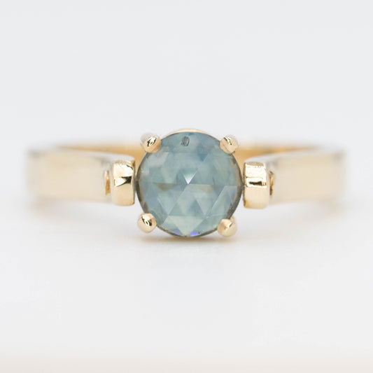 Round Blue Sapphire Flip Ring in 14k Yellow Gold - Ready to Size and Ship