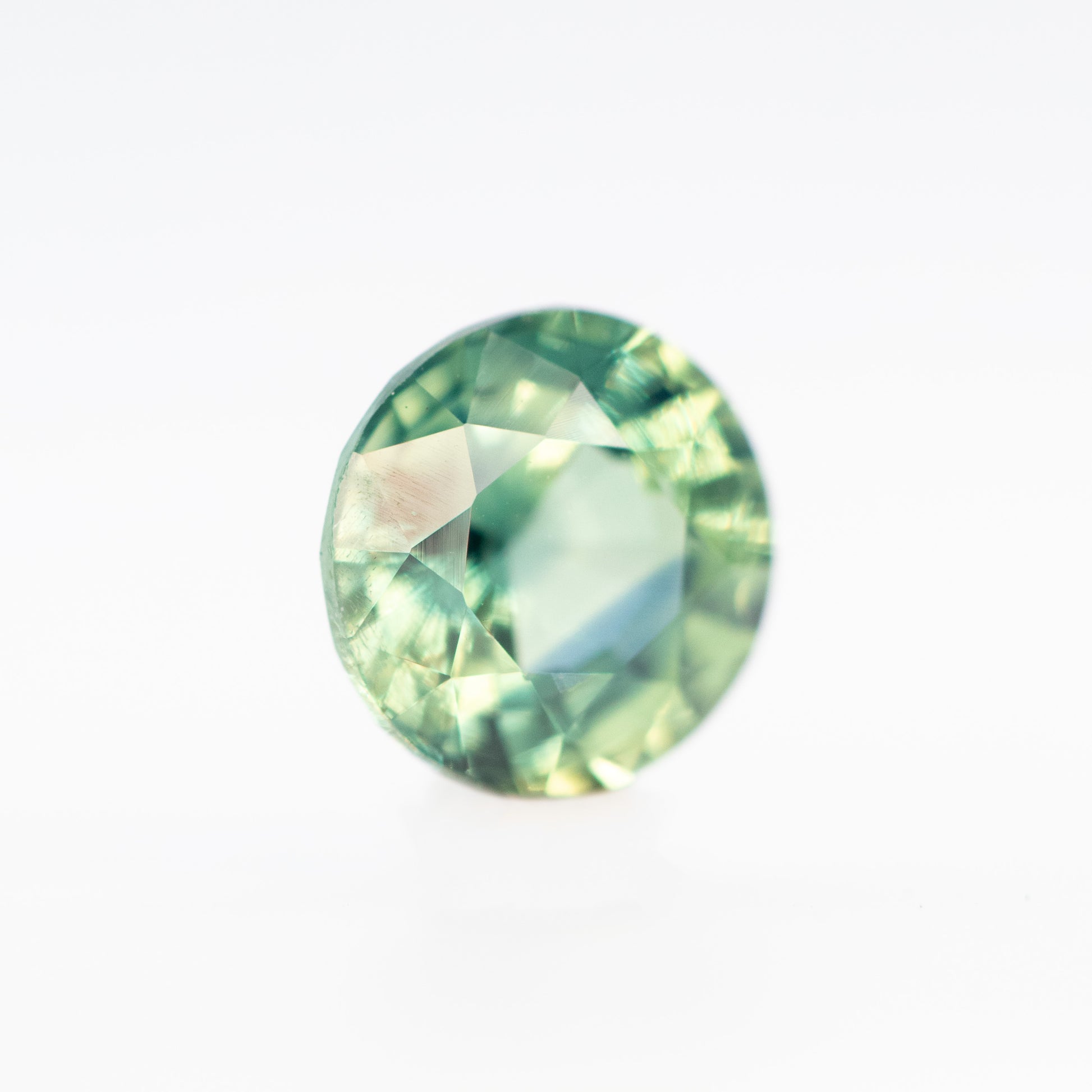 1.18 Carat Round Teal Green Sapphire for Custom Work - Inventory Code GBRS118 - Midwinter Co. Alternative Bridal Rings and Modern Fine Jewelry