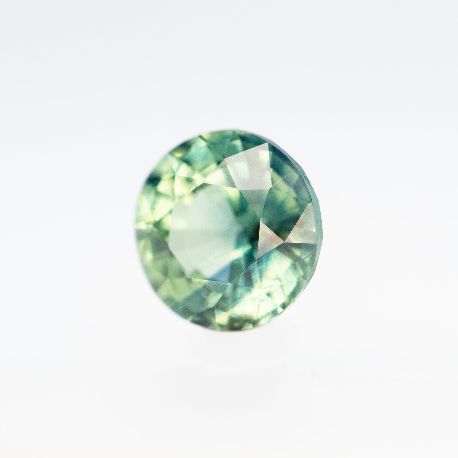 1.18 Carat Round Teal Green Sapphire for Custom Work - Inventory Code GBRS118 - Midwinter Co. Alternative Bridal Rings and Modern Fine Jewelry
