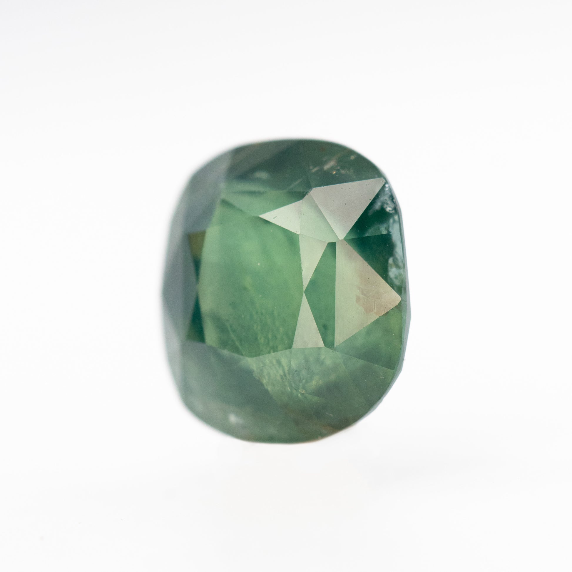 3.78 Carat Green Cushion Cut Sapphire for Custom Work - Inventory Code GCS378 - Midwinter Co. Alternative Bridal Rings and Modern Fine Jewelry