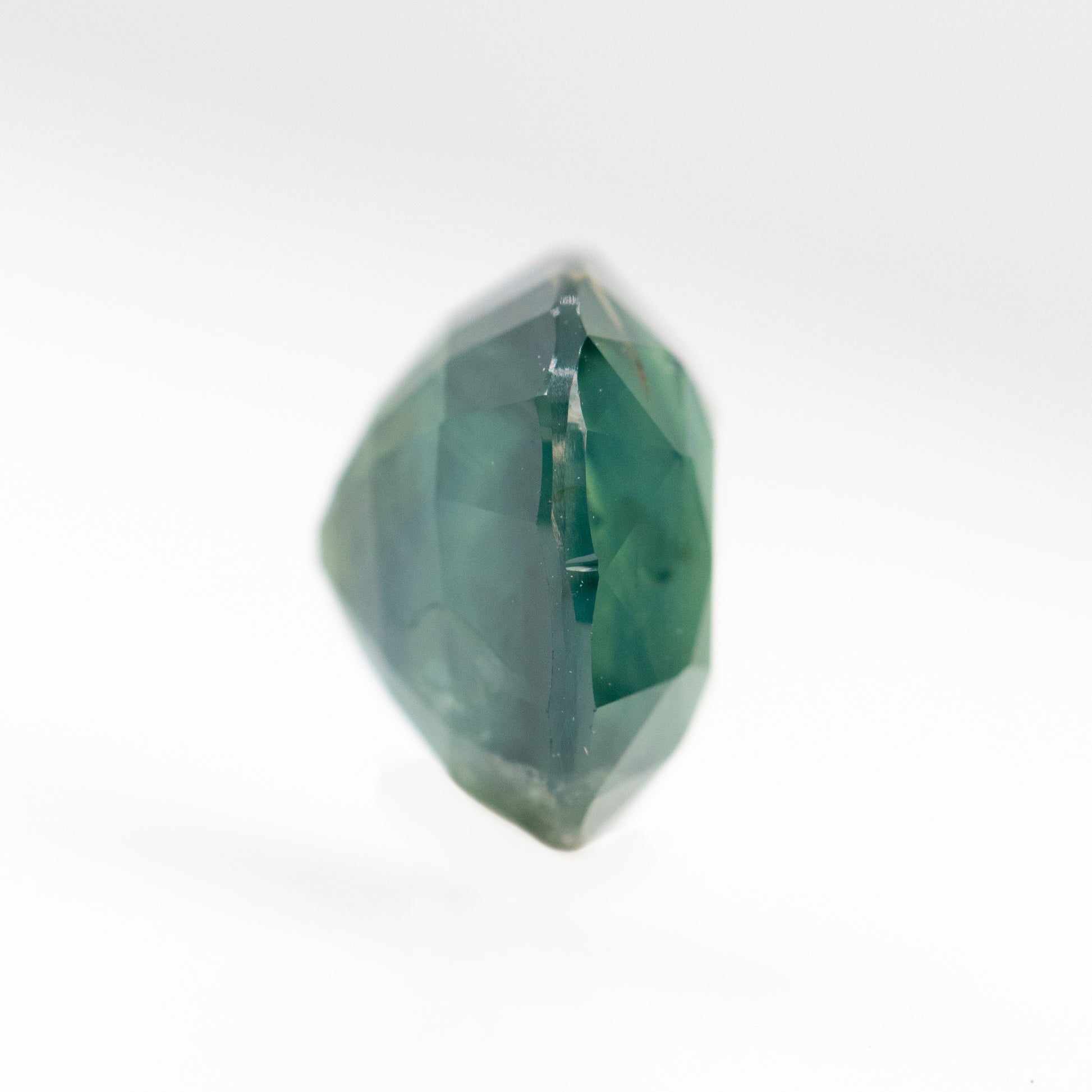 3.78 Carat Green Cushion Cut Sapphire for Custom Work - Inventory Code GCS378 - Midwinter Co. Alternative Bridal Rings and Modern Fine Jewelry