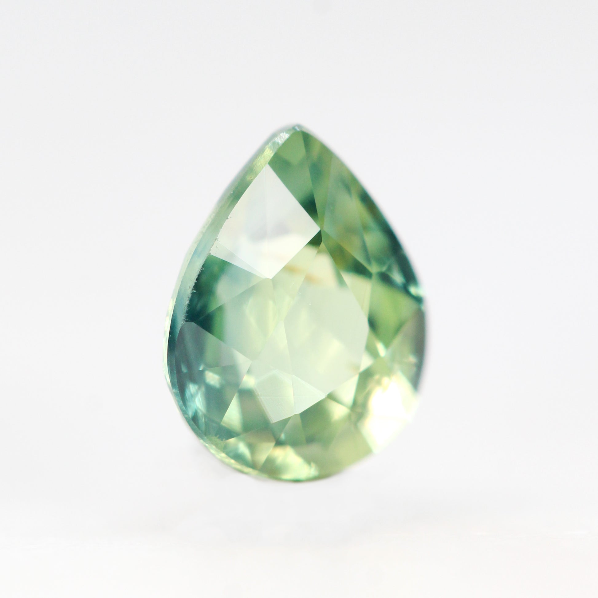 1.17 Carat Light Green Pear Sapphire for Custom Work - Inventory Code GPS117 - Midwinter Co. Alternative Bridal Rings and Modern Fine Jewelry