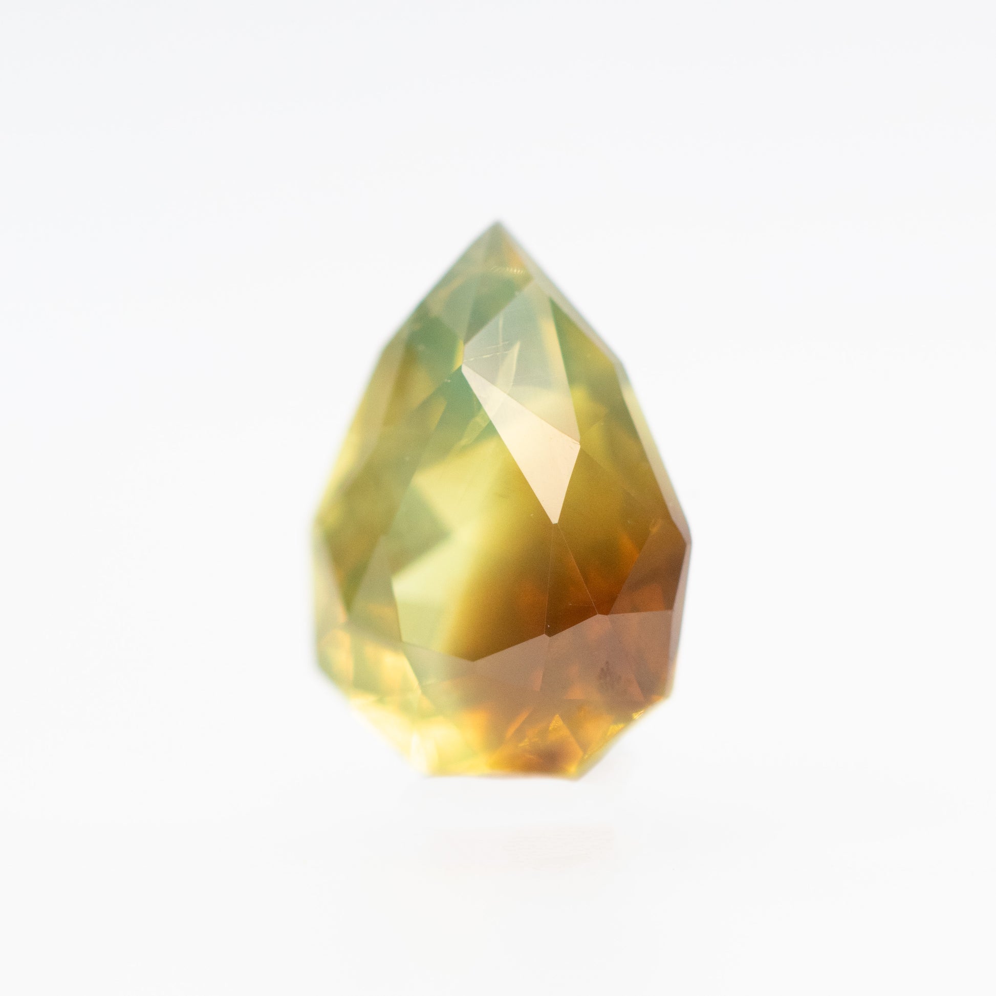 1.24 Carat Golden Geometric Pear Sapphire for Custom Work - Inventory Code GPS124 - Midwinter Co. Alternative Bridal Rings and Modern Fine Jewelry