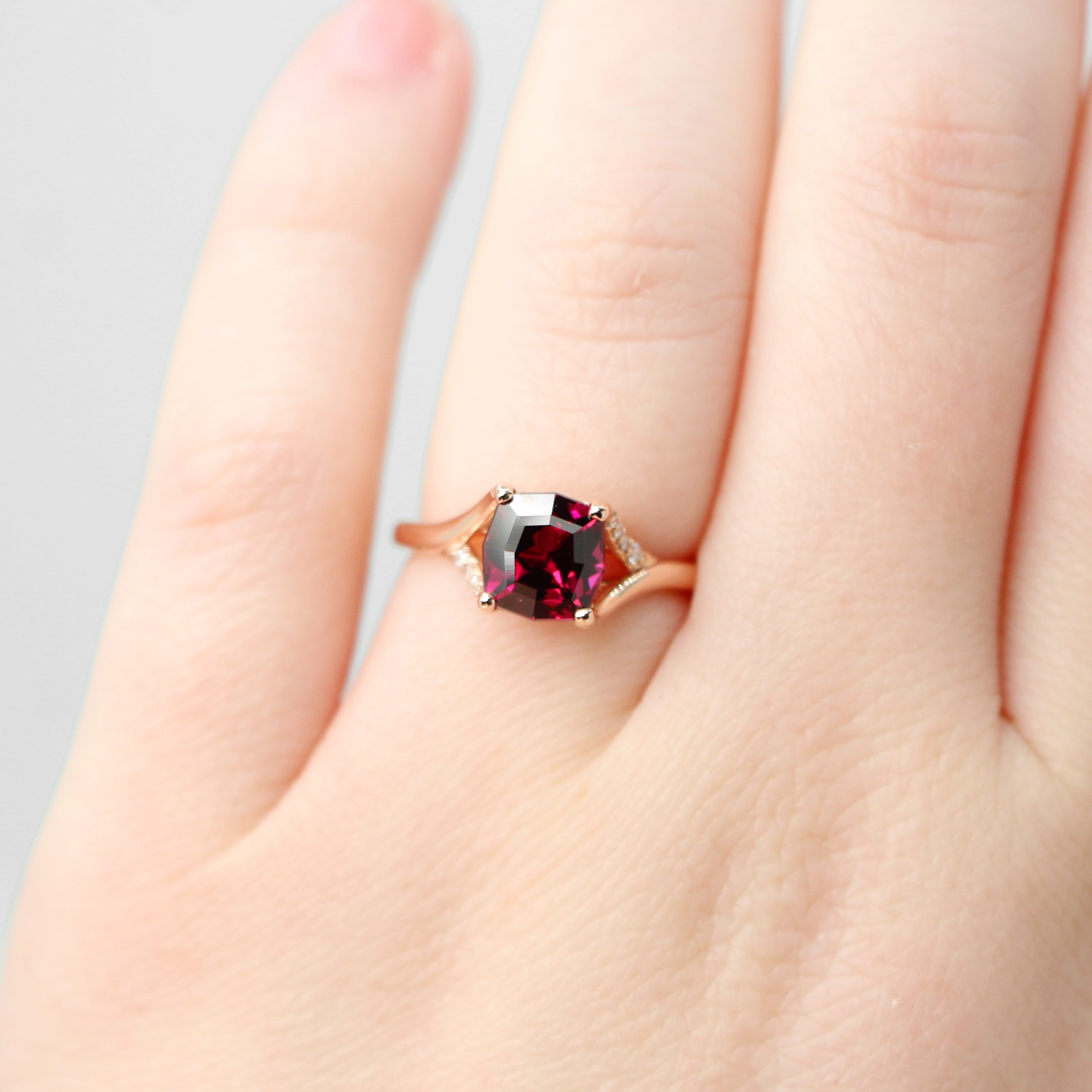 Radiant-cut Fancy Pink Diamond Engagement Ring