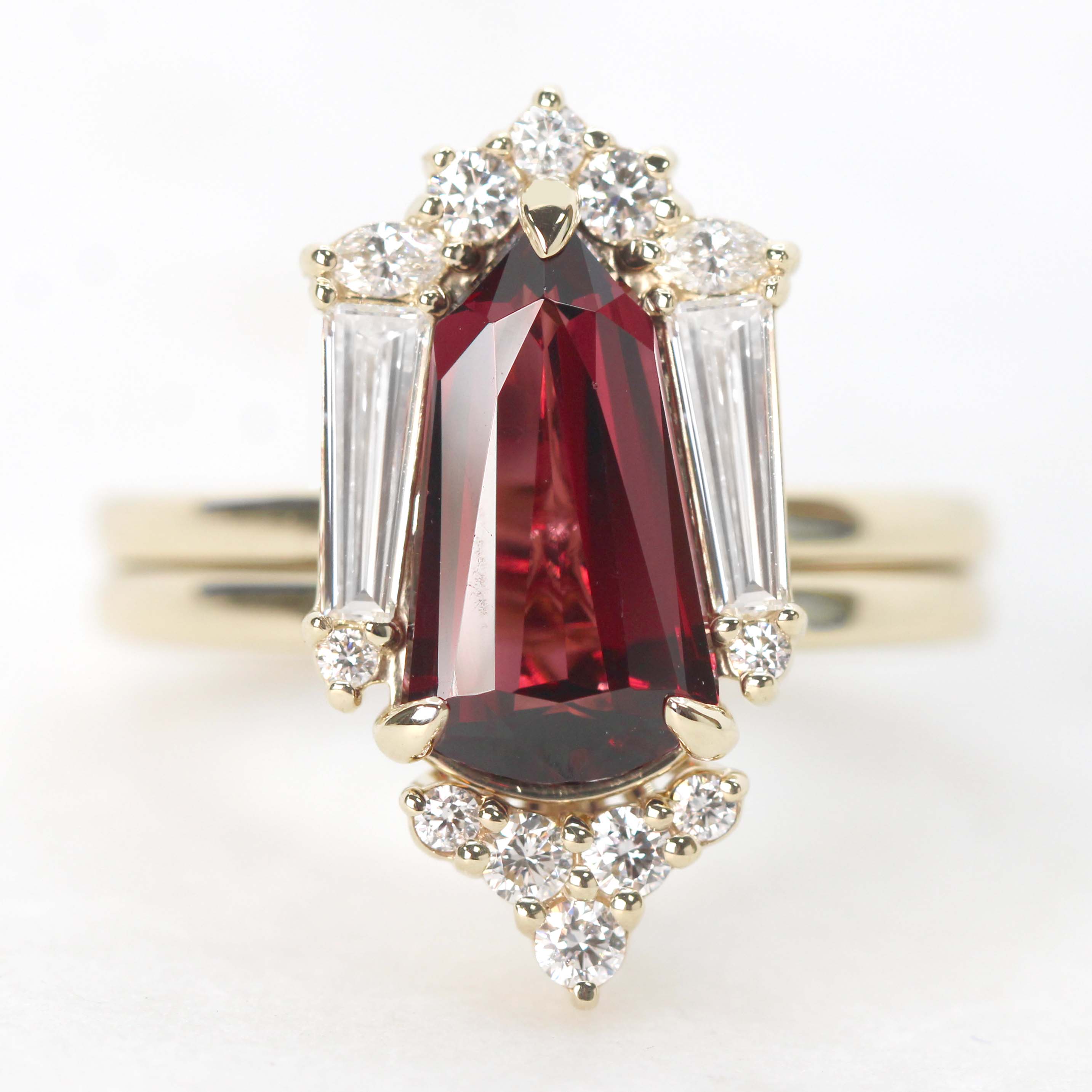 Round Diamond Ring with Shield Cut Sides – Ziva Jewels