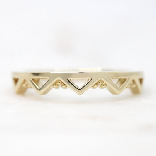 Samantha-  (M) Alpine Wedding Band - Stackable Wedding Band - Made to Order, Choose Your Gold Tone - Midwinter Co. Alternative Bridal Rings and Modern Fine Jewelry