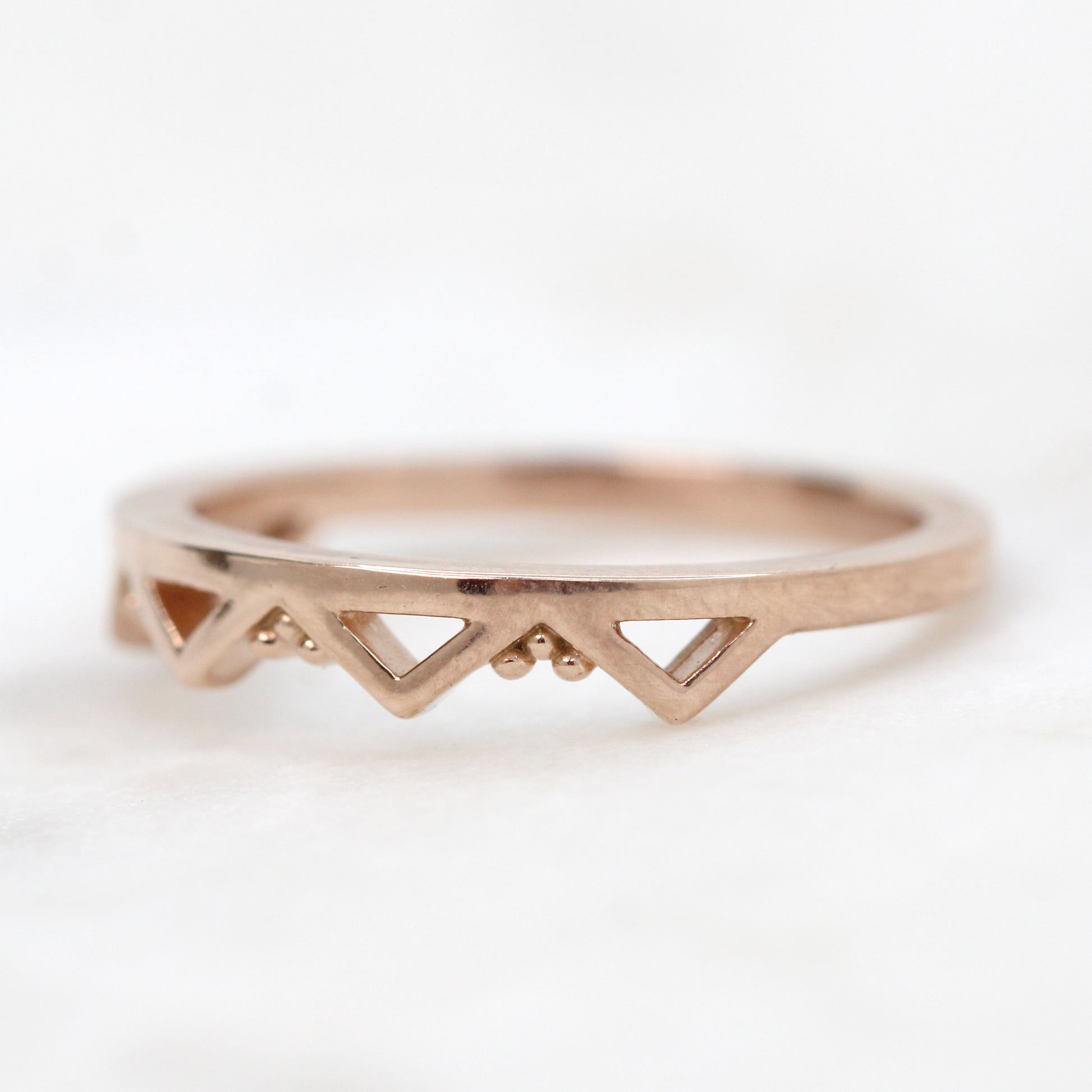 Samantha-  (M) Alpine Wedding Band - Stackable Wedding Band - Made to Order, Choose Your Gold Tone - Midwinter Co. Alternative Bridal Rings and Modern Fine Jewelry