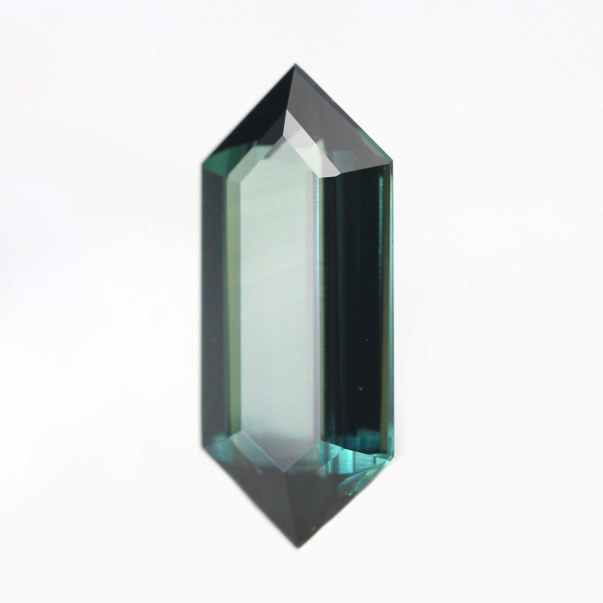 1.44 Carat Teal Green Elongated Hexagon Madagascar Sapphire for Custom Work - Inventory Code THS144 - Midwinter Co. Alternative Bridal Rings and Modern Fine Jewelry