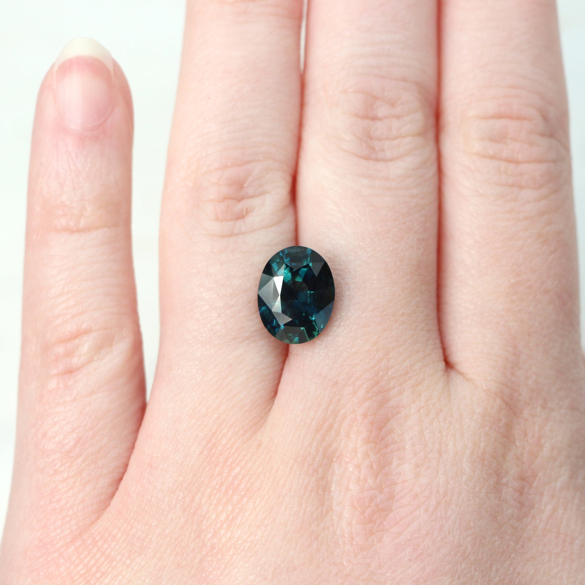 5.50 Carat Teal Oval Sapphire for Custom Work - Inventory Code TOS550 - Midwinter Co. Alternative Bridal Rings and Modern Fine Jewelry