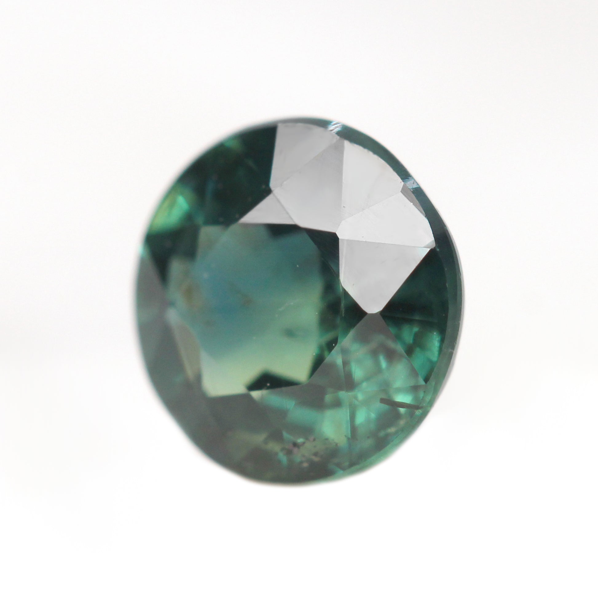 1.25 Carat Round Teal Green Sapphire for Custom Work - Inventory Code TGRS125 - Midwinter Co. Alternative Bridal Rings and Modern Fine Jewelry