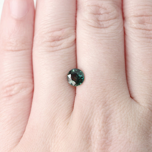 1.25 Carat Round Teal Green Sapphire for Custom Work - Inventory Code TGRS125 - Midwinter Co. Alternative Bridal Rings and Modern Fine Jewelry