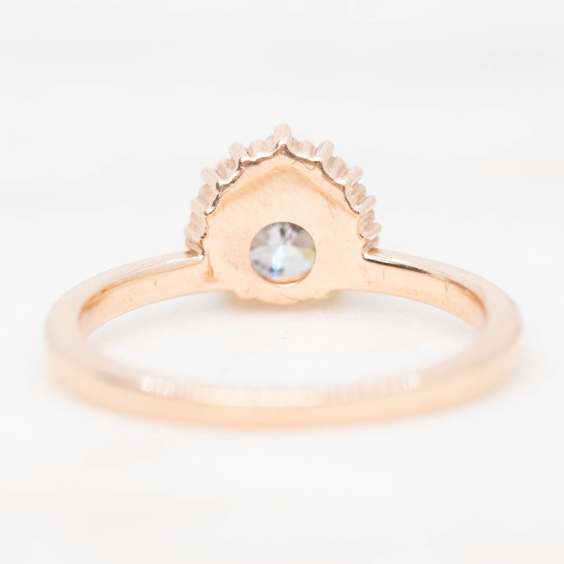 Lonnie Ring with a 1.01 Carat Round Gray Salt and Pepper Diamond in 10k Rose Gold - Ready to Size and Ship - Midwinter Co. Alternative Bridal Rings and Modern Fine Jewelry