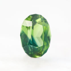 4.00 Carat Parti Green Geometric Oval Sapphire for Custom Work - Inventory Code GGOS400 - Midwinter Co. Alternative Bridal Rings and Modern Fine Jewelry