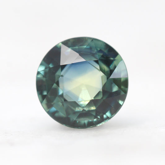 1.44 Carat Bi-Color Blue Green Round Sapphire for Custom Work - Inventory Code RTS144 - Midwinter Co. Alternative Bridal Rings and Modern Fine Jewelry