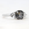 Nolen Ring with 1.98 Carat Cushion Cut Dark Purple Spinel and White Accent Sapphires in 14k White Gold - Ready to Size and Ship - Midwinter Co. Alternative Bridal Rings and Modern Fine Jewelry