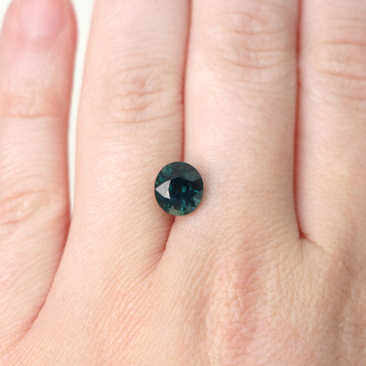 2.49 Carat Dark Teal Oval Sapphire for Custom Work - Inventory Code TOS249 - Midwinter Co. Alternative Bridal Rings and Modern Fine Jewelry