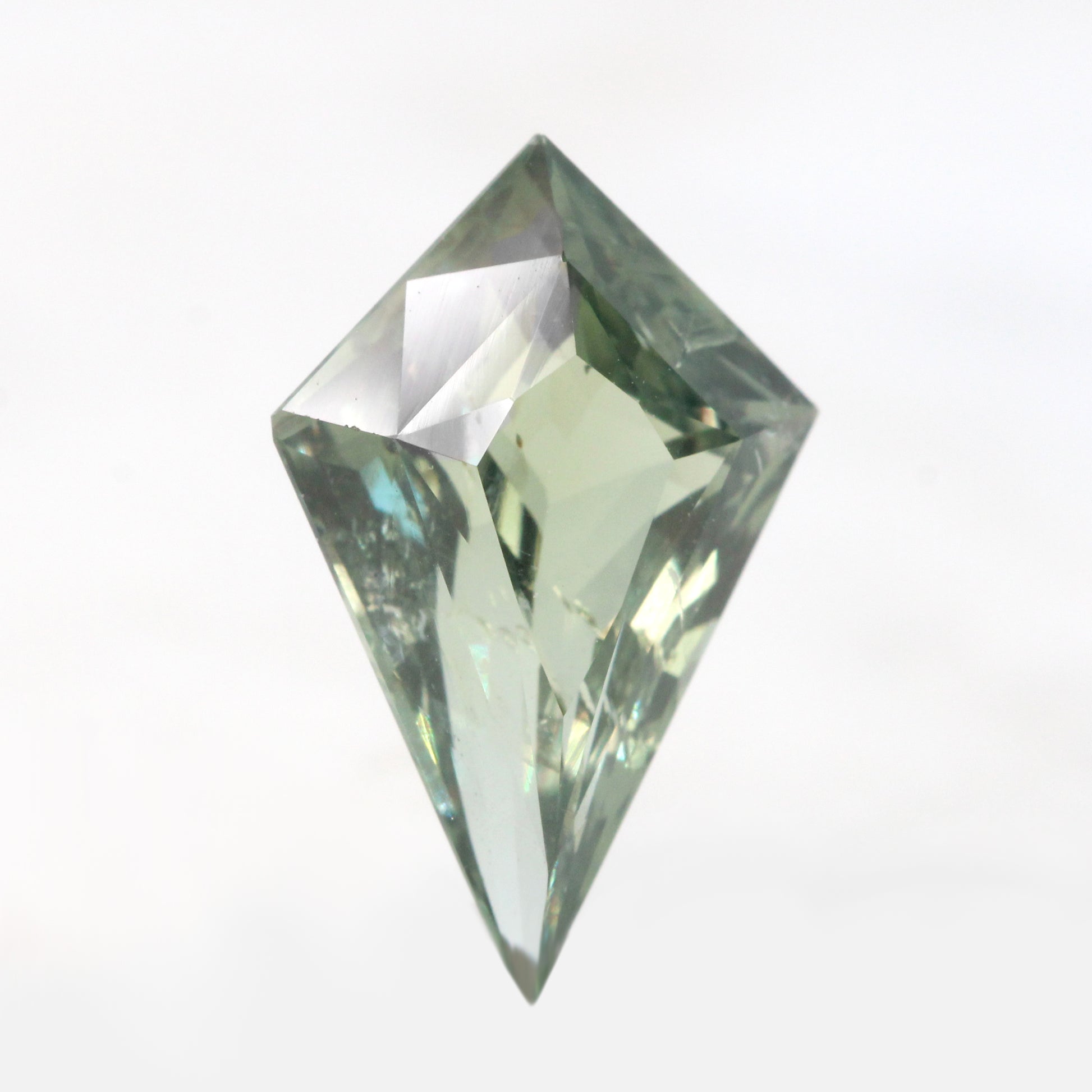 3.66 Carat Light Green Kite Sapphire for Custom Work - Inventory Code GKS366 - Midwinter Co. Alternative Bridal Rings and Modern Fine Jewelry