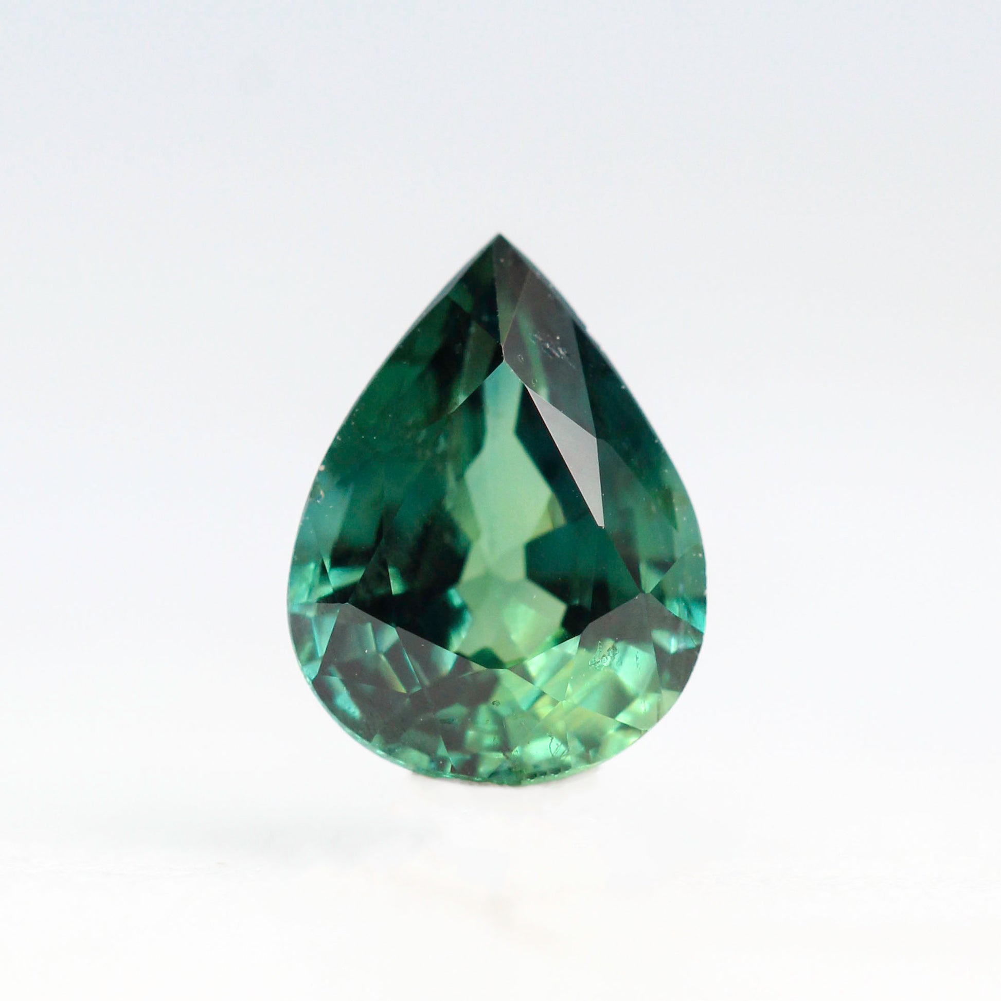 0.97 Carat Green Teal Pear Sapphire for Custom Work - Inventory Code GTPS097 - Midwinter Co. Alternative Bridal Rings and Modern Fine Jewelry