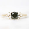 Veragene Ring with a 0.93 Carat Round Black Celestial Diamond in 14k Yellow Gold - Ready to Size and Ship - Midwinter Co. Alternative Bridal Rings and Modern Fine Jewelry