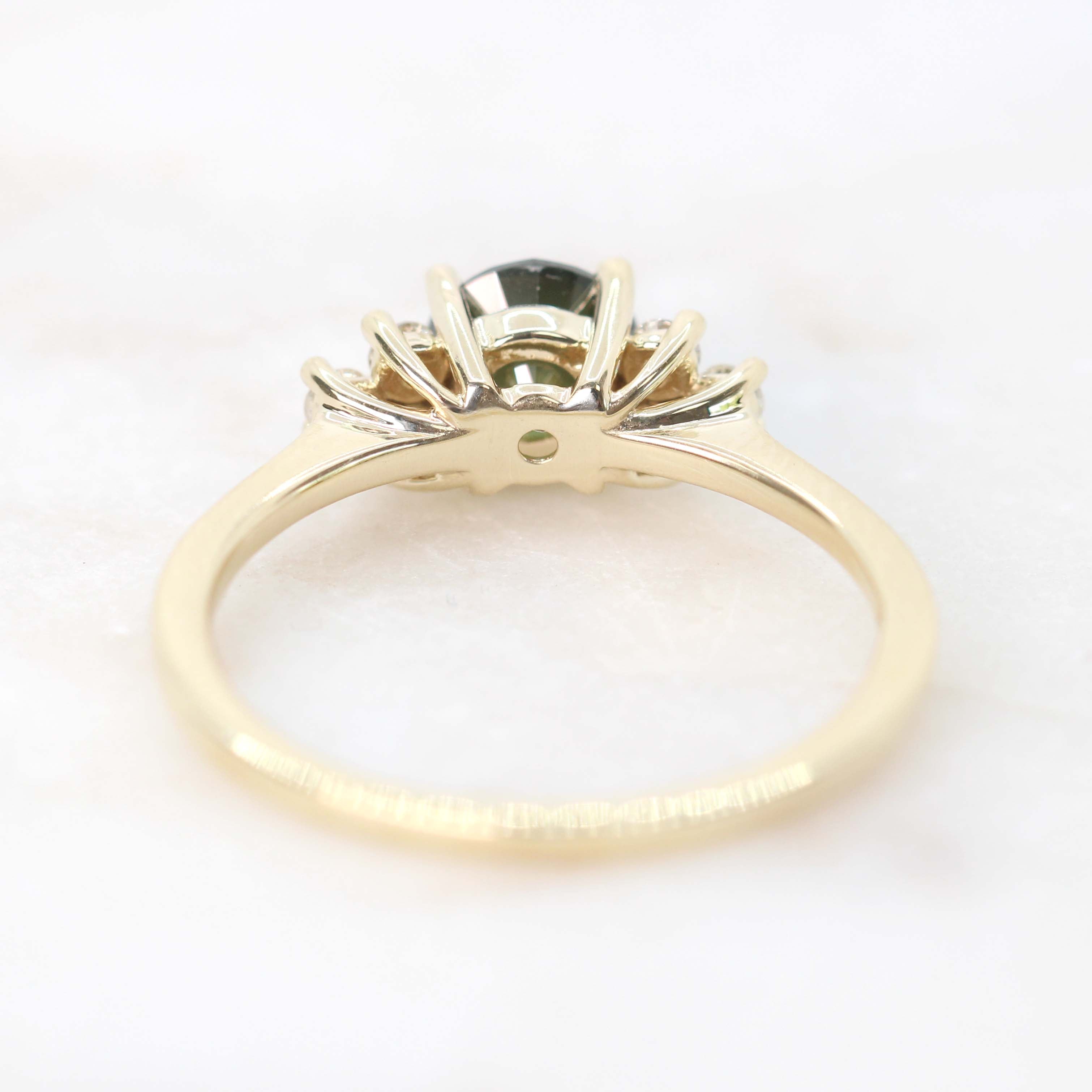 Veragene Ring with a 0.93 Carat Round Black Celestial Diamond in 14k Yellow Gold - Ready to Size and Ship - Midwinter Co. Alternative Bridal Rings and Modern Fine Jewelry