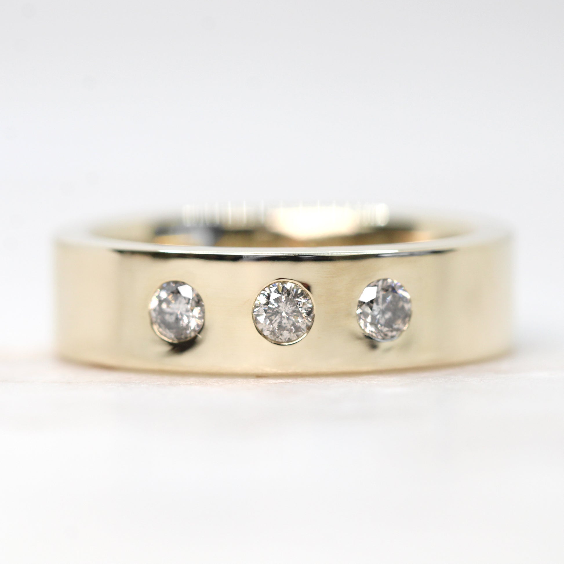 Samantha - Rowan Band - Unisex Wedding Band - Made to Order, Choose Your Gold Tone - Midwinter Co. Alternative Bridal Rings and Modern Fine Jewelry