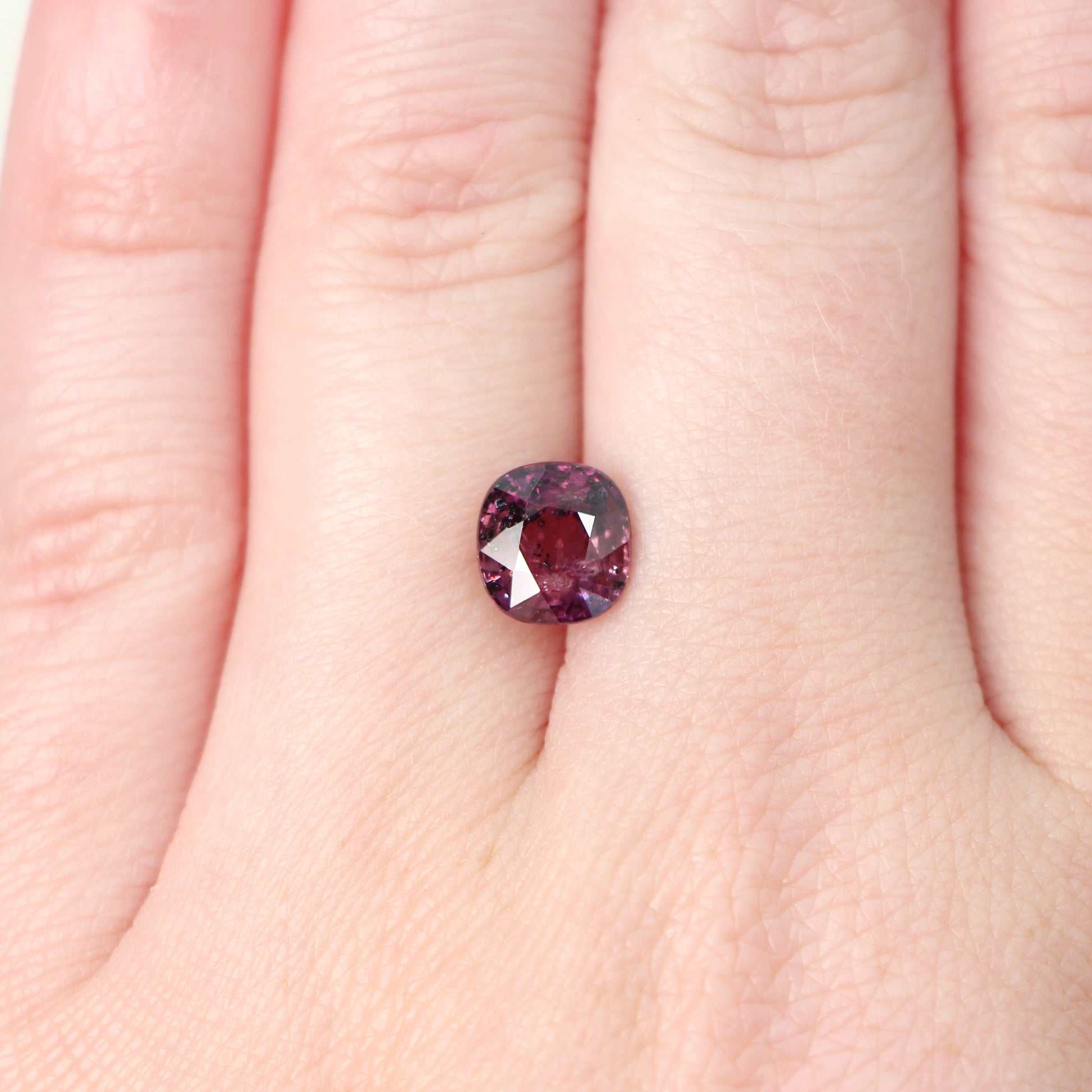 2.72 Carat Dark Magenta Red Cushion Cut Sapphire for Custom Work - Inventory Code PRCR272 - Midwinter Co. Alternative Bridal Rings and Modern Fine Jewelry