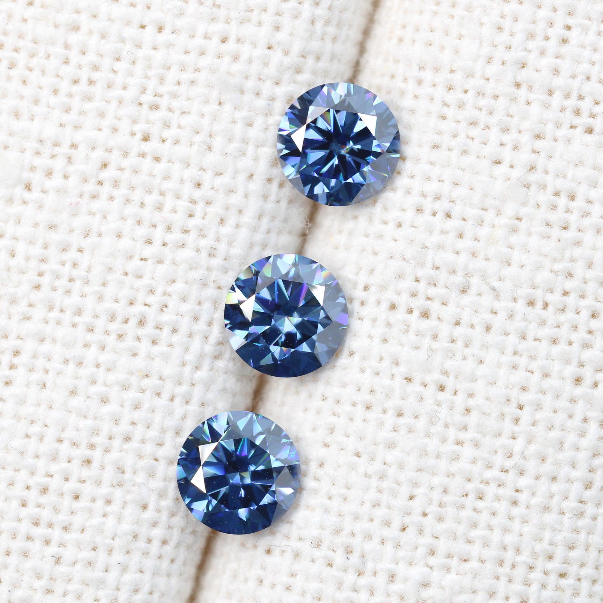 Carat Round Royal Blue Moissanite for Custom Work Inventory