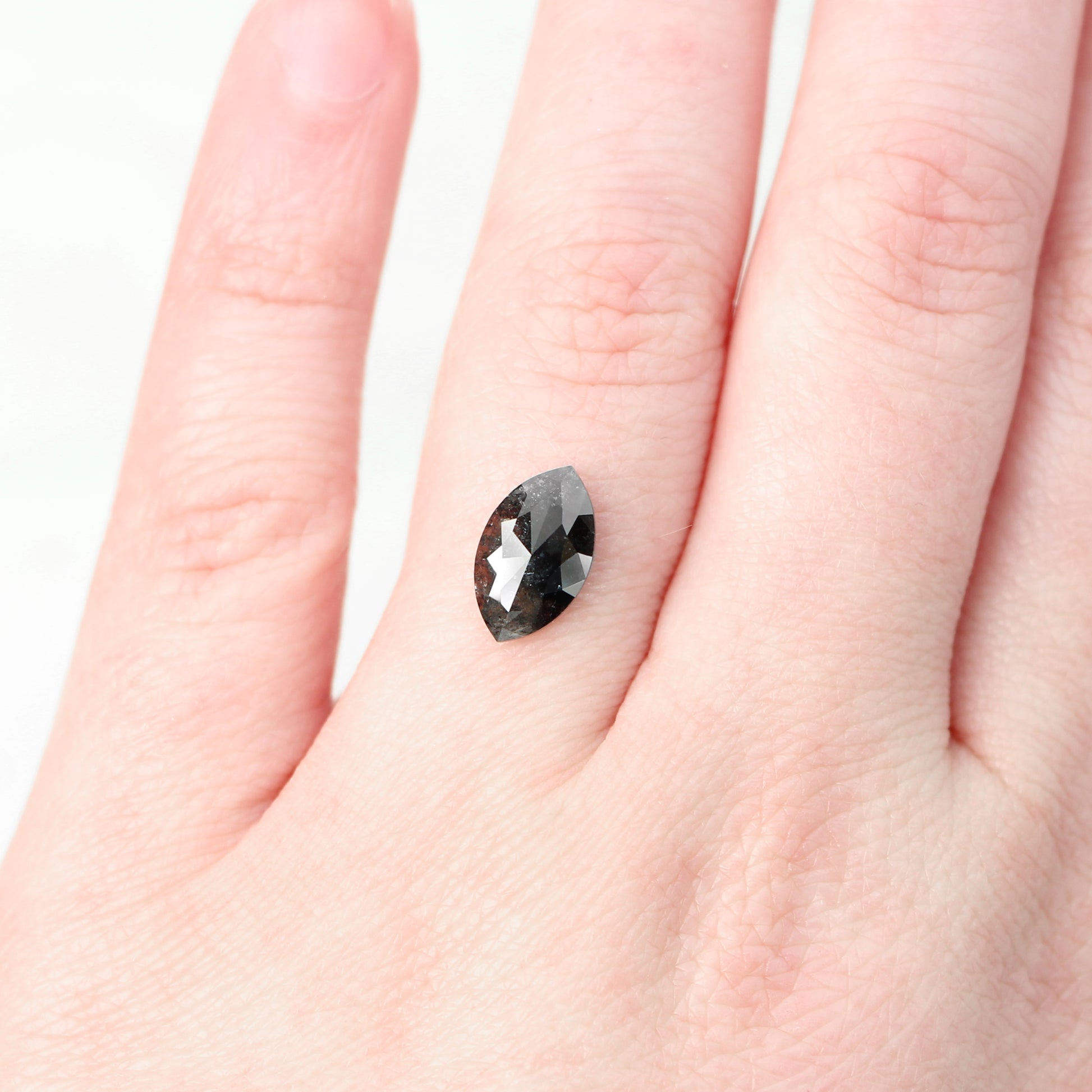 2.03 Carat Black Marquise Salt and Pepper Diamond for Custom Work - Inventory Code NBM203 - Midwinter Co. Alternative Bridal Rings and Modern Fine Jewelry