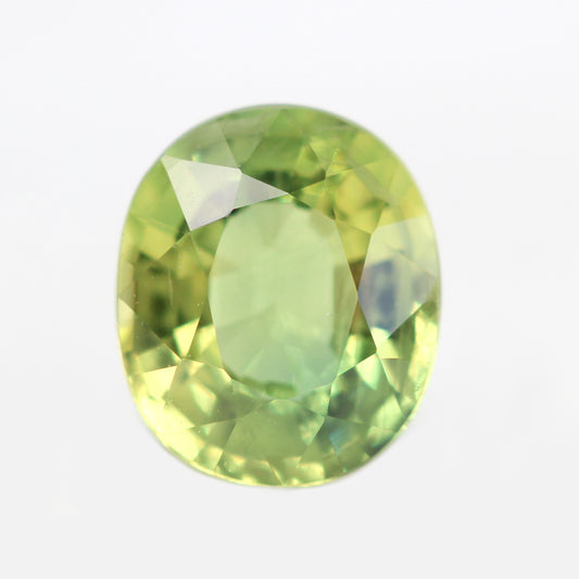 1.00 Carat Bicolor Light Green Yellow Rounded Oval Sapphire for Custom Work - Inventory Code GYOS100 - Midwinter Co. Alternative Bridal Rings and Modern Fine Jewelry
