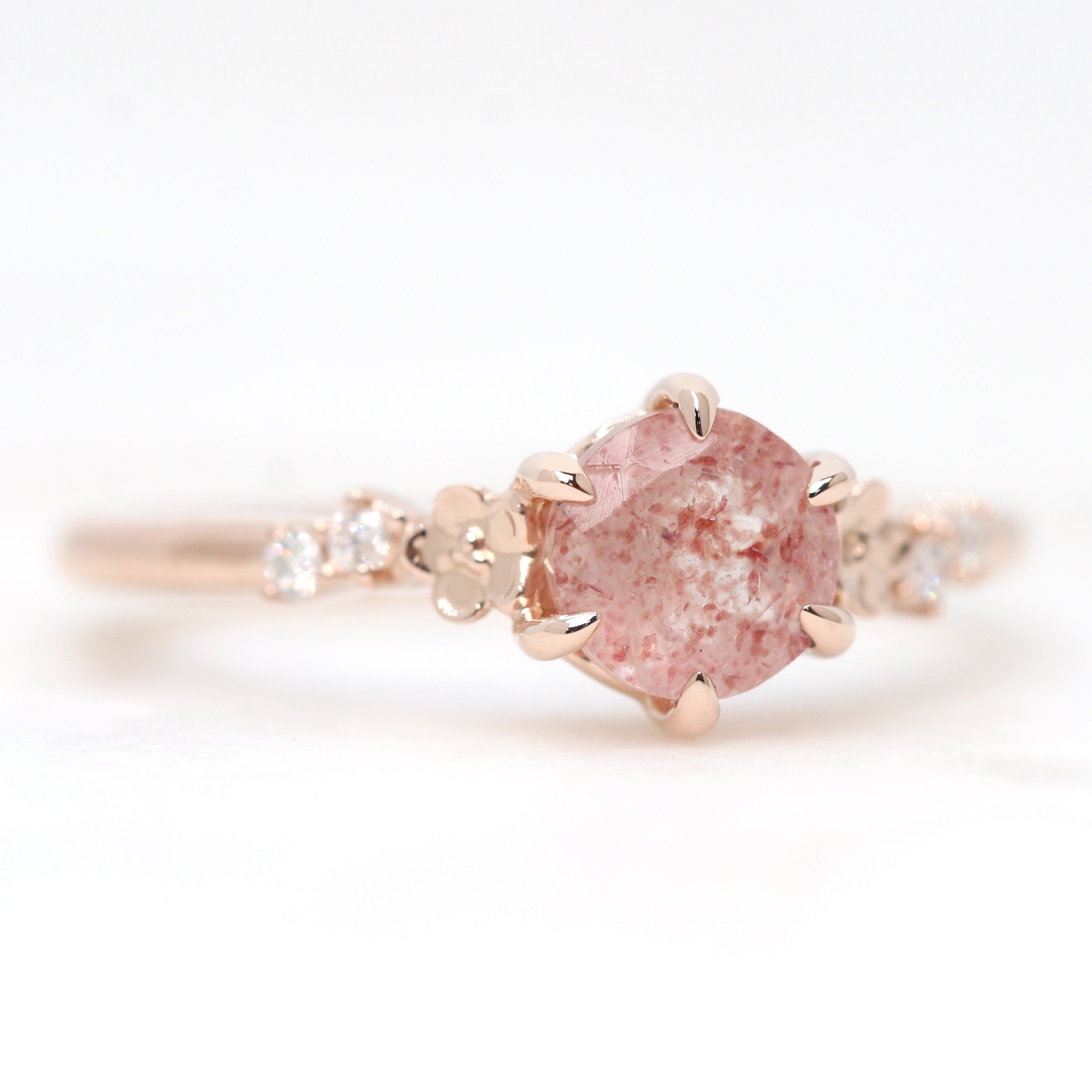 Rose Quartz Ring, January Birthstone, Ribbon Ring, Pink Diamond, Love –  Adina Stone Jewelry