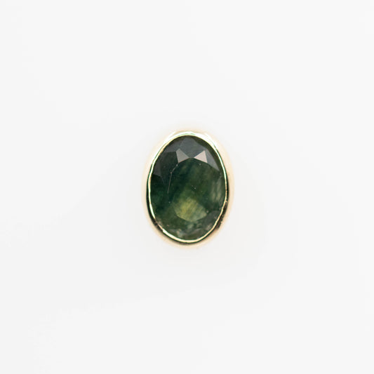 Bezel Set Sapphire Earrings in 14k Yellow Gold - Ready to Ship