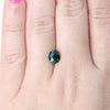 1.29 Carat Dark Teal Oval Sapphire for Custom Work - Inventory Code TOS129 - Midwinter Co. Alternative Bridal Rings and Modern Fine Jewelry