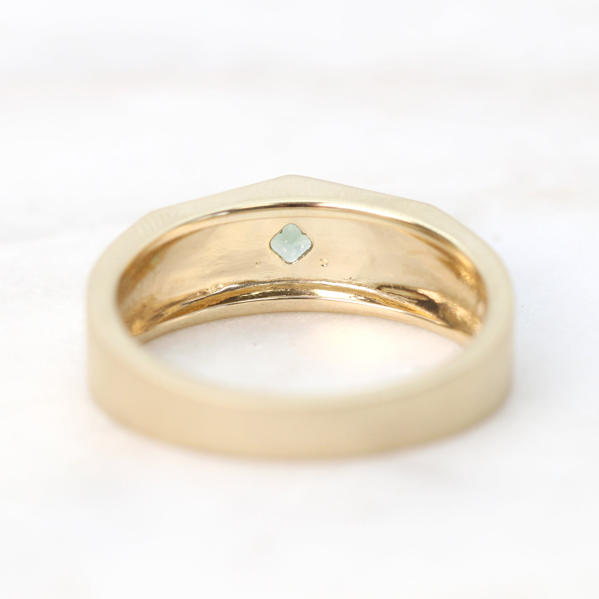 Marcus Ring - Geometric Diamond or Sapphire Unisex Wedding Band - Made to Order, Choose Your Gold Tone - Midwinter Co. Alternative Bridal Rings and Modern Fine Jewelry