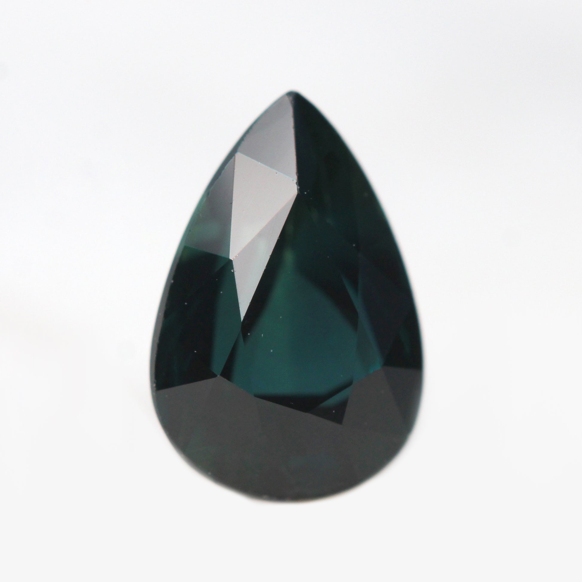 1.47 Carat Dark Teal Pear Australian Sapphire for Custom Work - Inventory Code TPS147 - Midwinter Co. Alternative Bridal Rings and Modern Fine Jewelry
