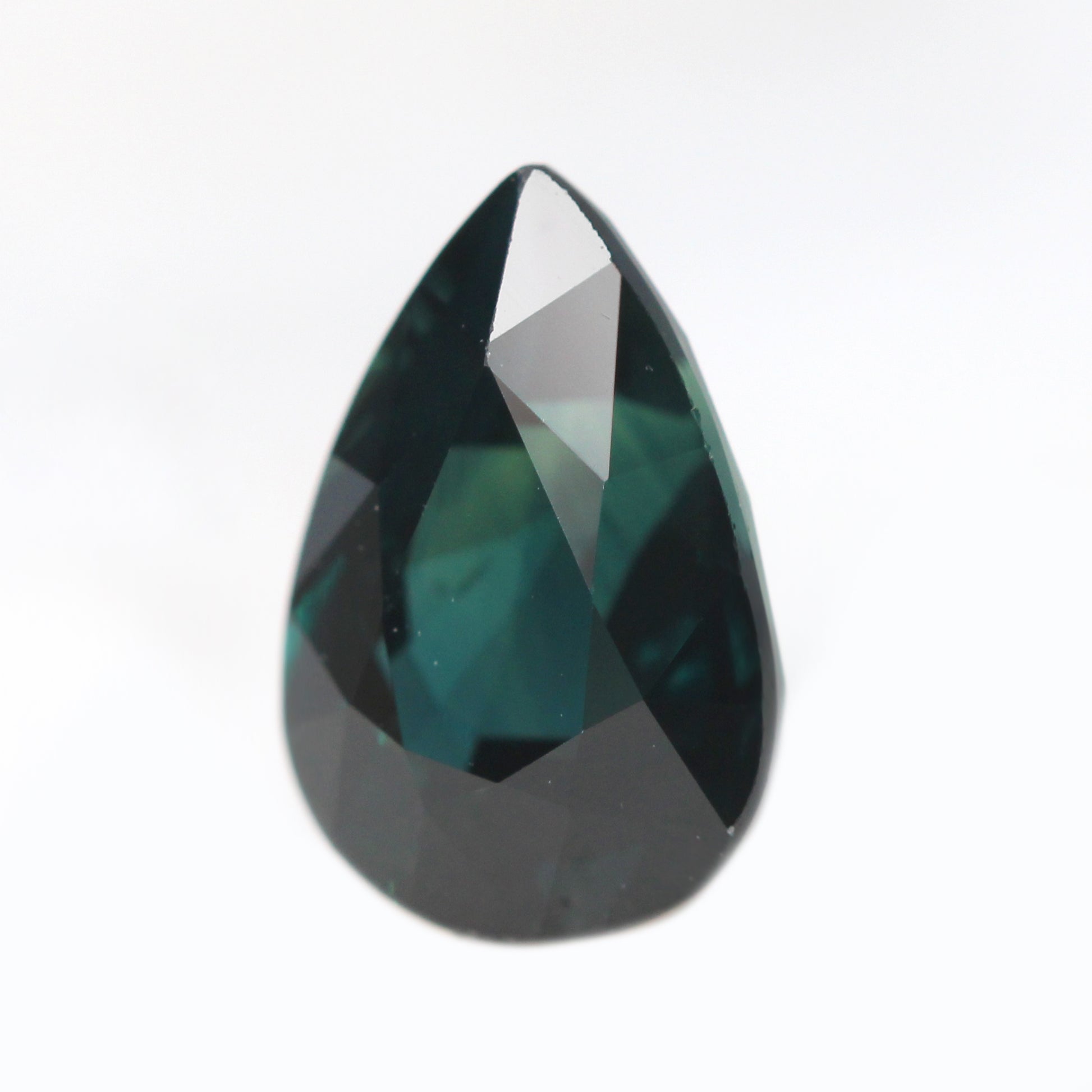 1.47 Carat Dark Teal Pear Australian Sapphire for Custom Work - Inventory Code TPS147 - Midwinter Co. Alternative Bridal Rings and Modern Fine Jewelry