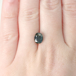 2.20 Carat Dark Green Oval Sapphire for Custom Work - Inventory Code GOS220 - Midwinter Co. Alternative Bridal Rings and Modern Fine Jewelry