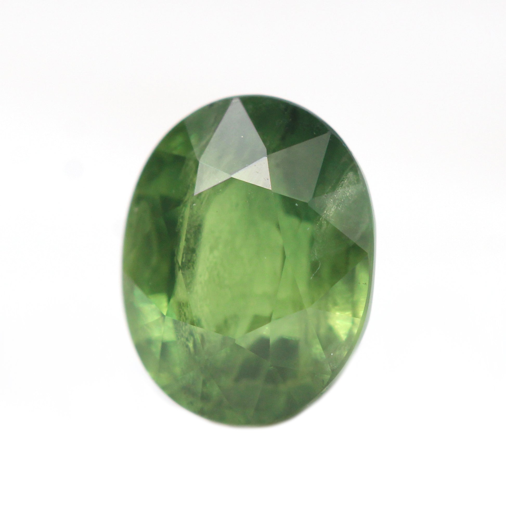 1.35 Carat Light Green Oval Sapphire for Custom Work - Inventory Code LGOS135 - Midwinter Co. Alternative Bridal Rings and Modern Fine Jewelry