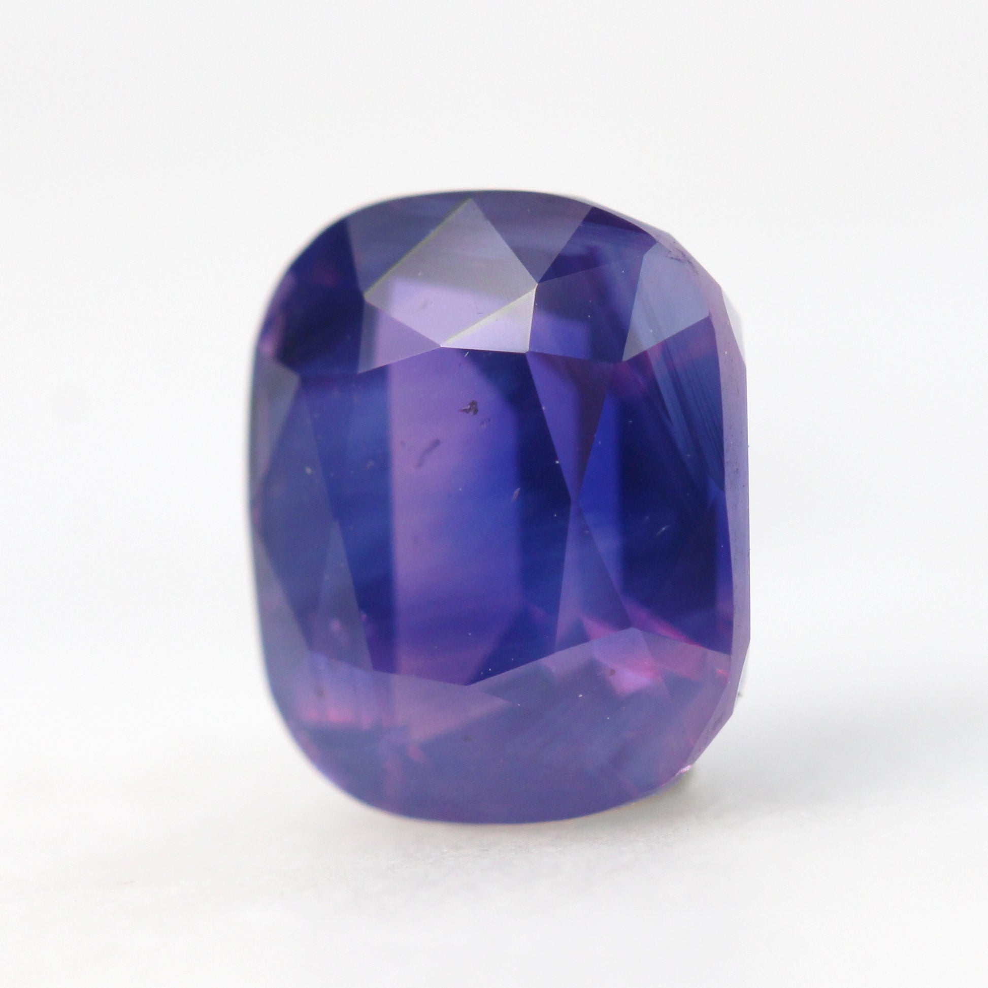 3.07 Carat Bicolor Purple Pink Cushion Cut Sapphire for Custom Work - Inventory Code PPC307 - Midwinter Co. Alternative Bridal Rings and Modern Fine Jewelry