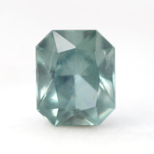 1.55 Carat Light Teal Radiant Cut Montana Sapphire for Custom Work - Inventory Code LTMS155 - Midwinter Co. Alternative Bridal Rings and Modern Fine Jewelry