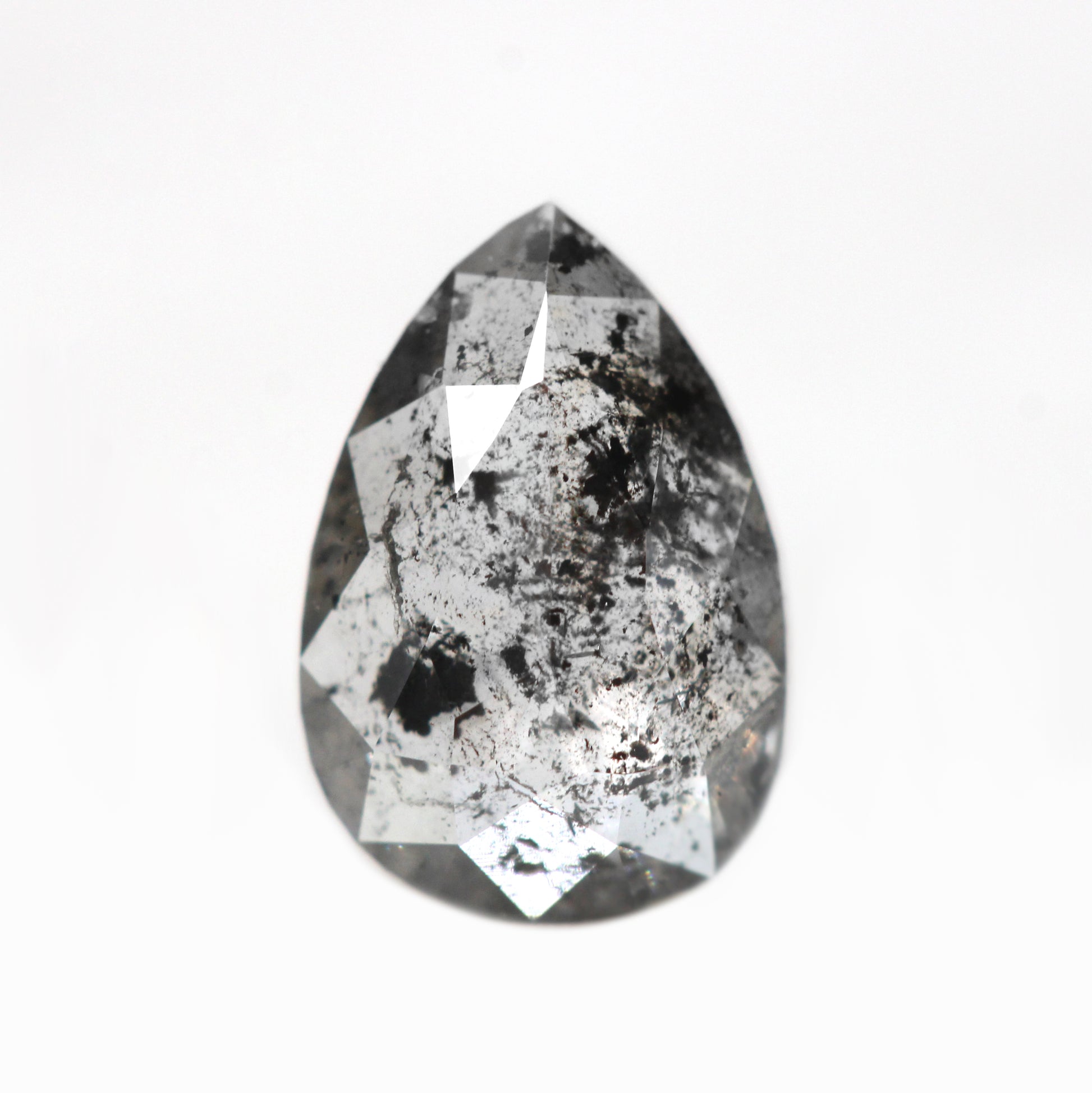 Carat Dark and Clear Pear Salt and Pepper Diamond for Custom