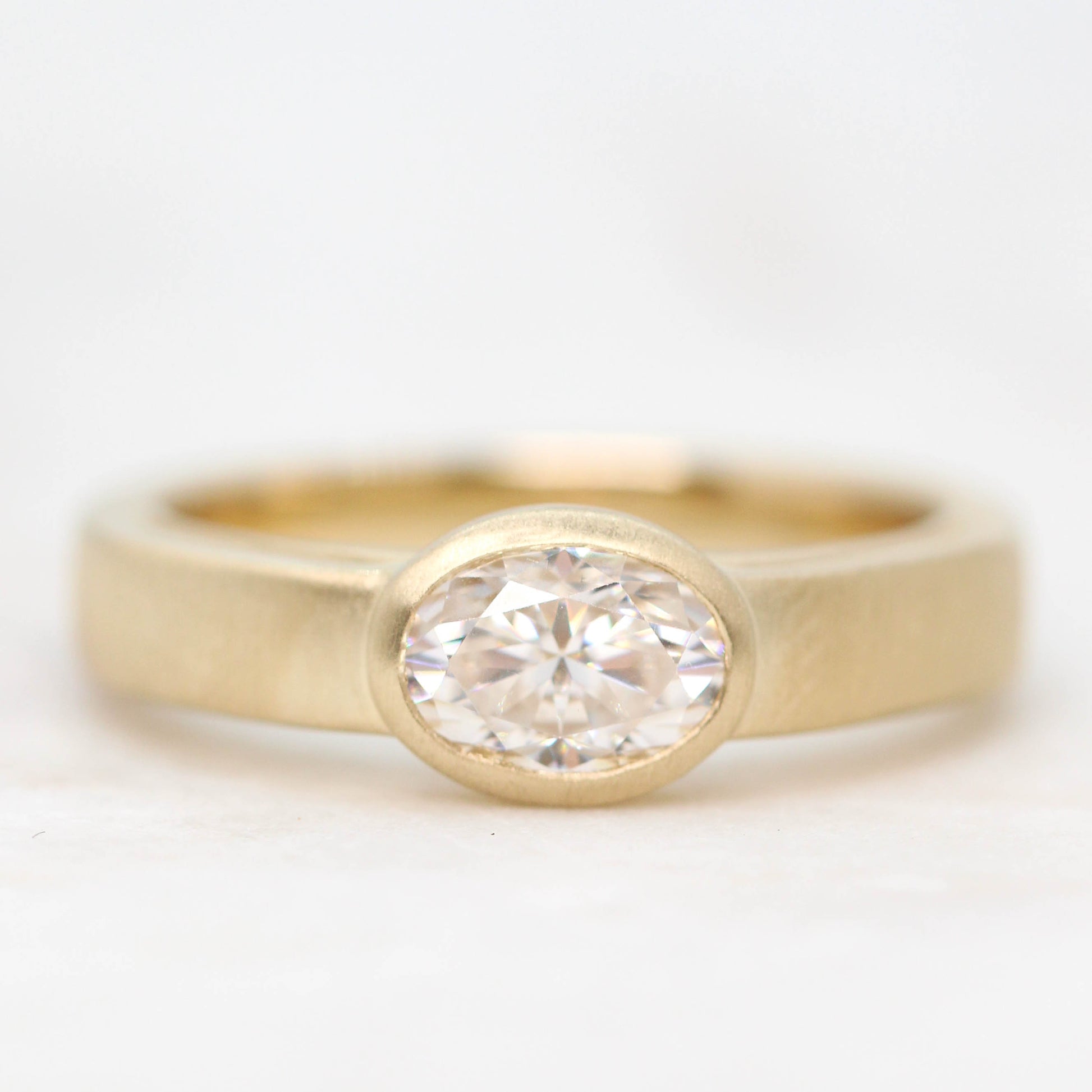 Mabel Ring with an Oval Moissanite Made to Order, Choose Your